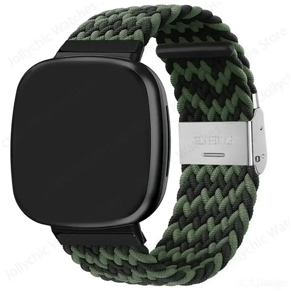 Adjustable Braided Nylon Sport Watch Band - Solo Loop Strap for Versa and Sense Models
