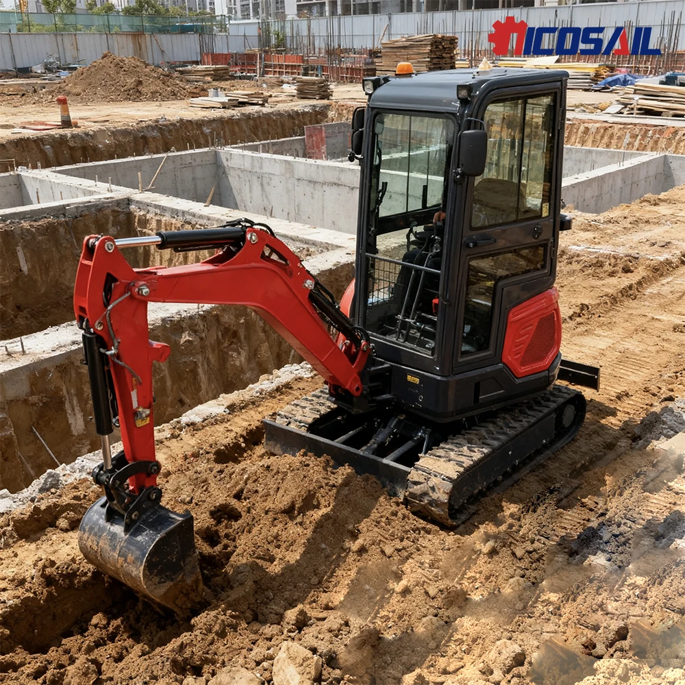 Effizienter hydraulischer Kompakt-Raupenbehälter-Minibagger für den Bauernhof mit kleinem Bagger zu 60 % Rabatt