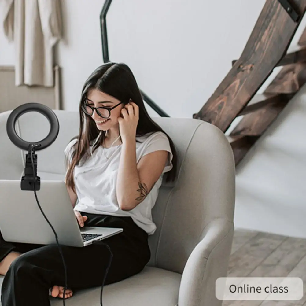 

LED Ring Lamp 1 Set Practical Plug-and-Play Easy to Carry Self-Broadcasting LED Lamp with Tripod Stand Kit Office Supplies