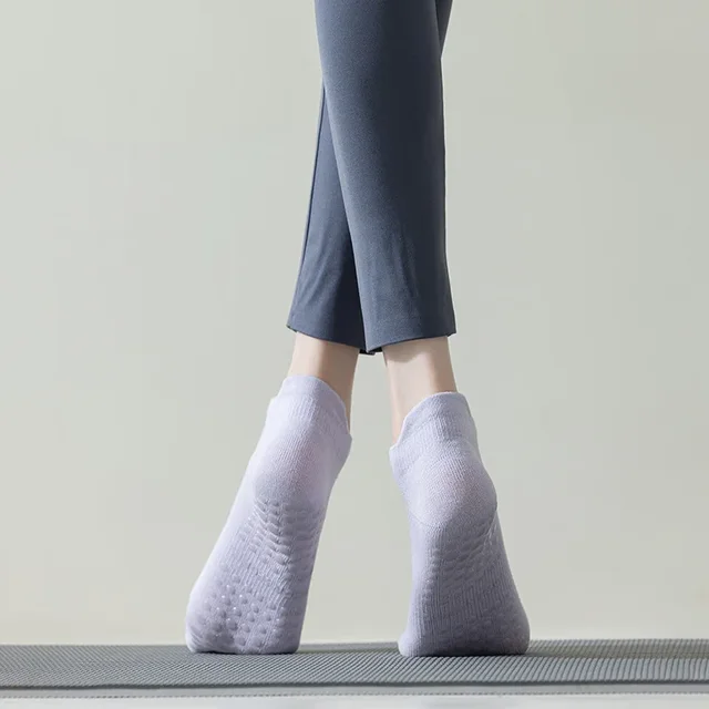 Mesh Breathable Yoga Socks Women Cotton Low Cut Short Gym Fitness Dance Sports Socks Professional Non-slip Floor Pilates Socks 4