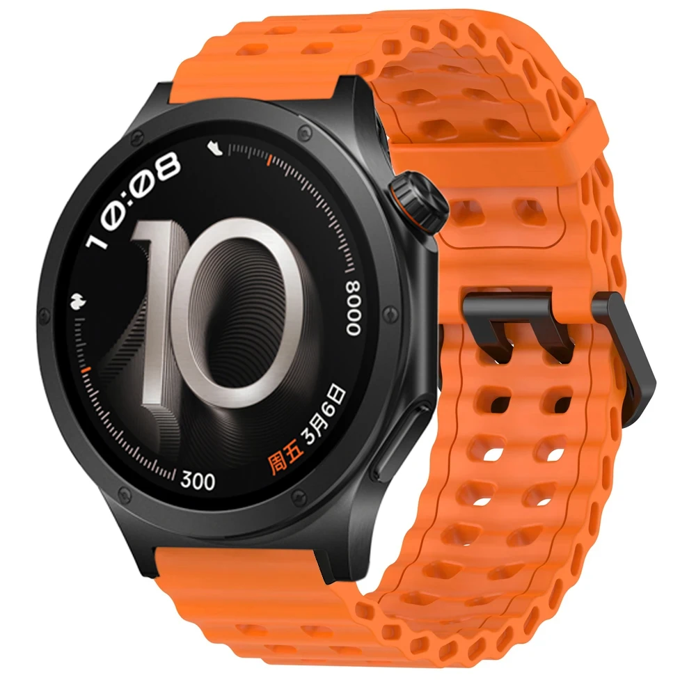 Breathable 22mm Ocean Silicone Watch Band Strap - Versatile and Stylish Accessory