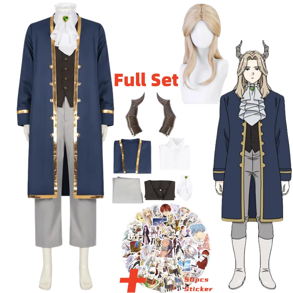 

Anime Frieren Beyond Journey's End Stickers Lugner Cosplay Costume Lugner Wig Horns Suits Halloween Carnival Women Anime Clothes