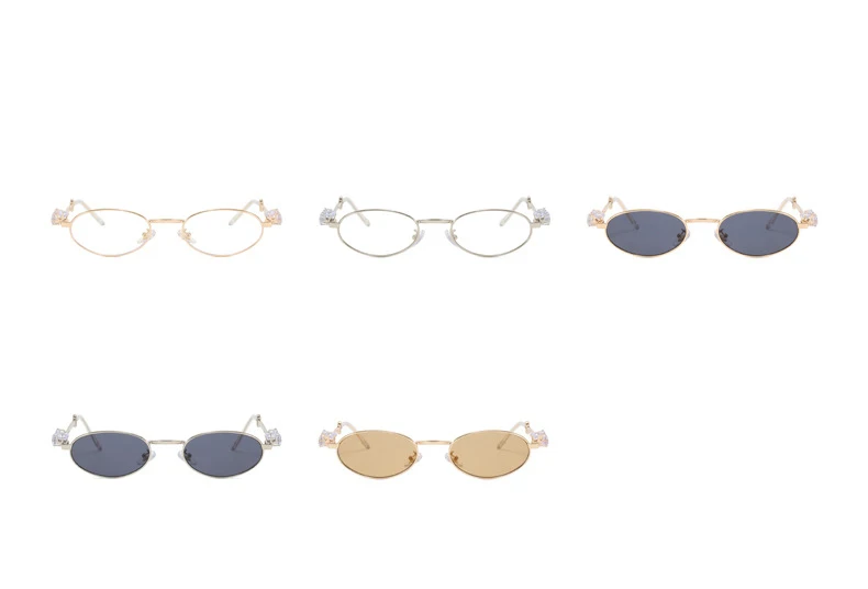 57231 Luxus Marke Design Frauen Optische Gläser Mode Oval Kleine Größe Metall Sonnenbrille Uv400 Anti Blau Licht Brillen – Detail 7