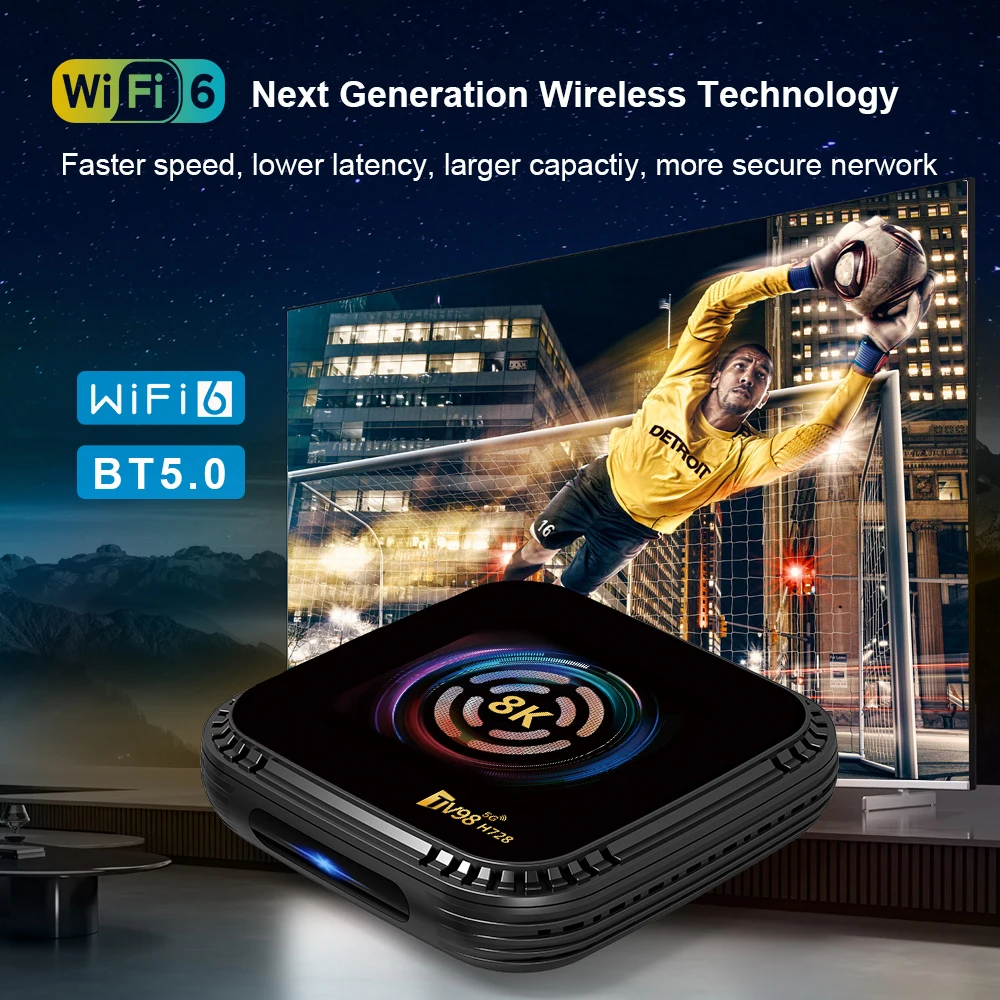H728 TV Box Android 14 Original 2025 Global Version 8K Octa Core Dual Wifi 6 BT5 USB3.0 1000M Media Player 4K Voice Set Top Box 2