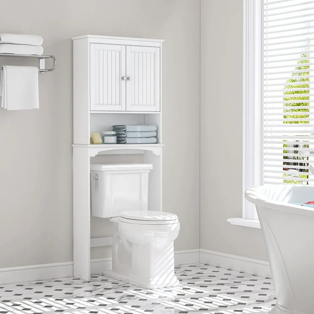 Over The Toilet Storage Cabinet, Bathroom Shelf Over Toilet, Bathroom Storage Cabinet Organizer, White
