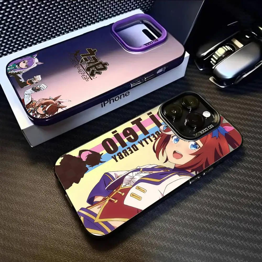 Anime U-Umamusume Multicolor Matte Laser Metallic Aurora Phone Case
