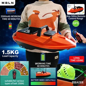 Mini GPS Bait Boat – 24 Waypoints, 500m Range 1