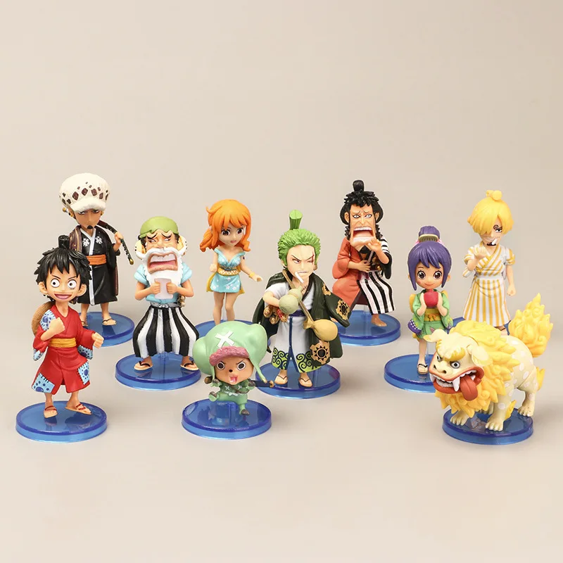 

Фигурка из аниме «Ван-ПИС», Luffy Sanji Nami Zoro Chopper Frank Robin, ПВХ экшн-фигурка, модель, игрушки, детский подарок, 10 шт.