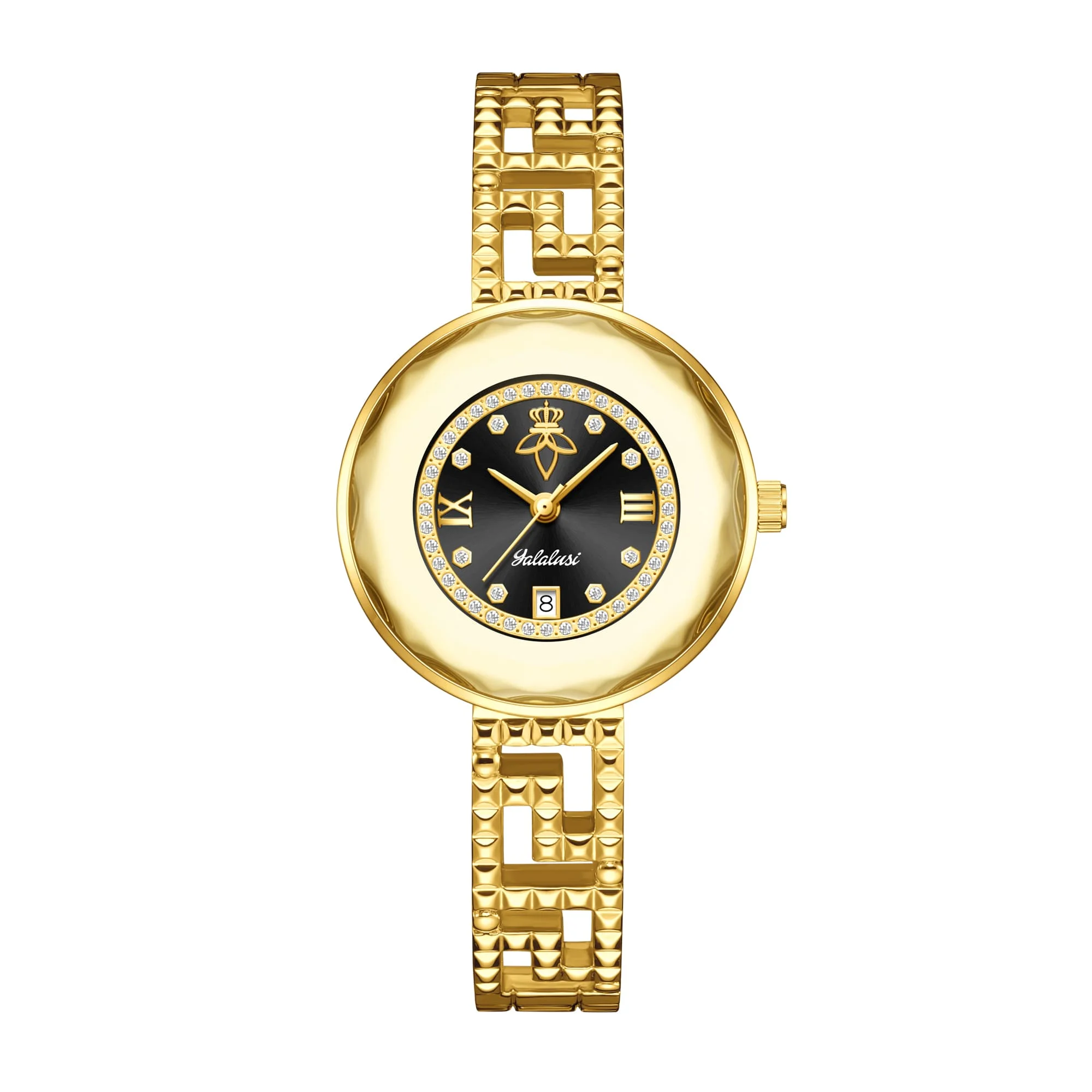 Elegant Women's Luxury Diamond-Studded Bracelet Watch - Water-Resistant Quartz Timepiece