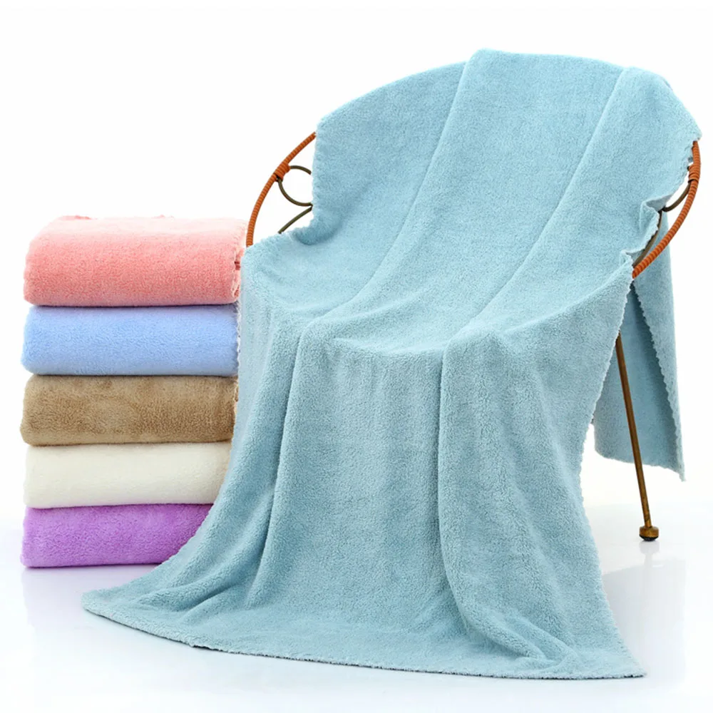 

70x140cm Coral Velvet Cotton Bath Towel Adult Soft Absorbent Towels Bathroom Sets Large Beach Towel Luxury Hotel Spa Towels