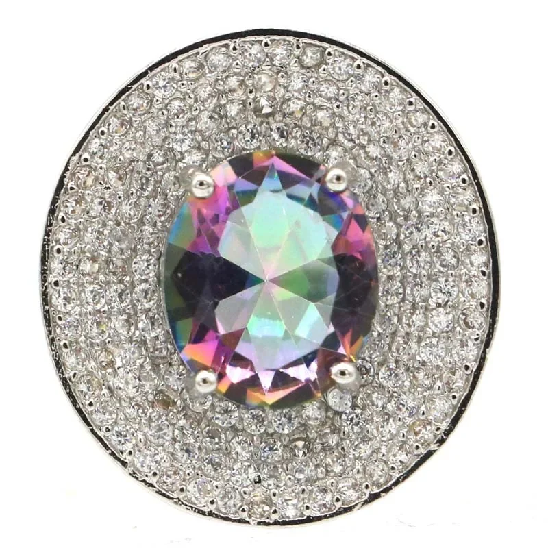7g Customized 925 SOLID STERLING SILVER Ring Orange Alexandrite Topaz Morganite Mystic Topaz Violet Topaz Zultanitel CZ Sz 6-11