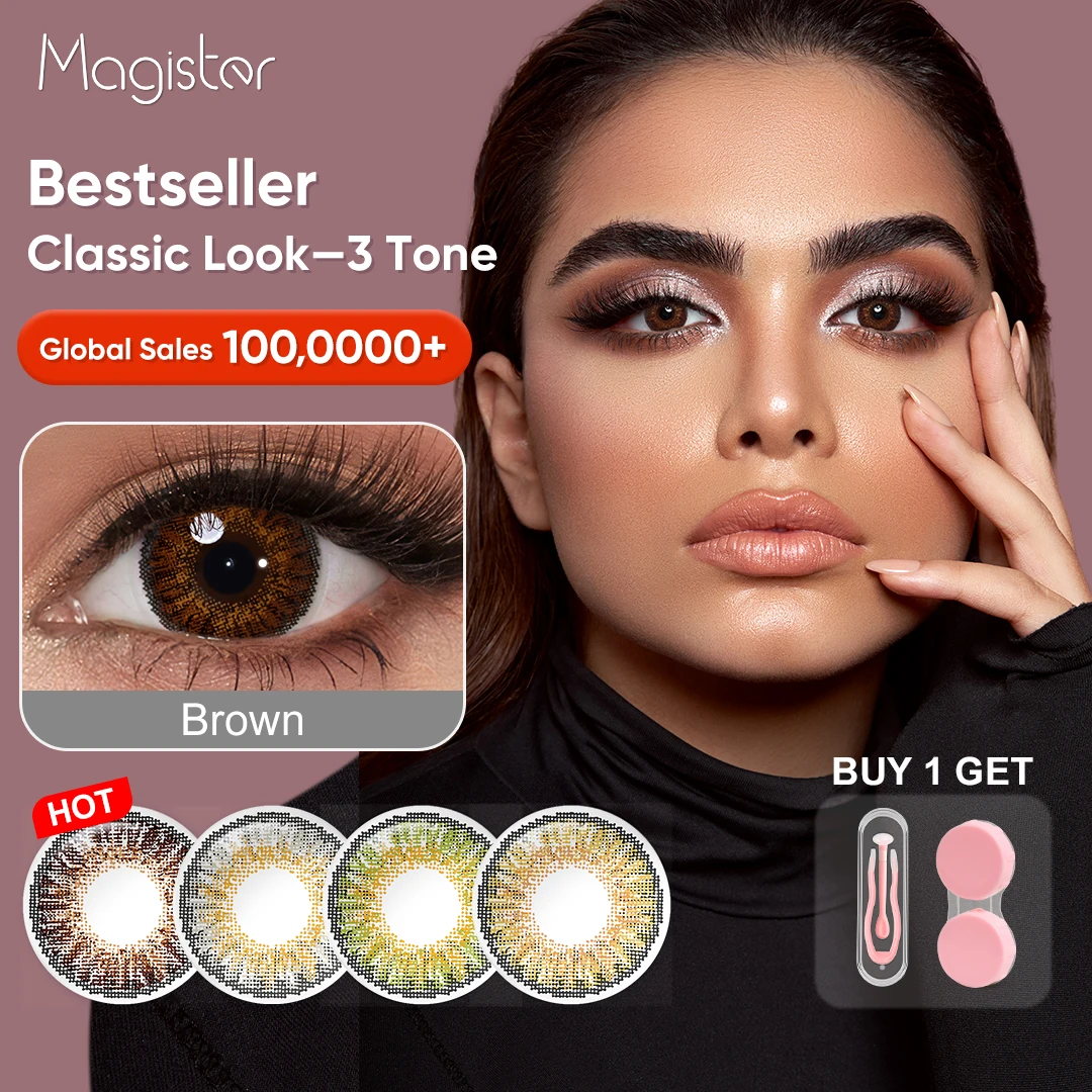 [Buy 1 Get 1 Gift]3 Tone Color Contact Lens Colored Lenses For Eyes Brown Contact Lens Beauty Pupilentes Cosmetic Eye Contacts