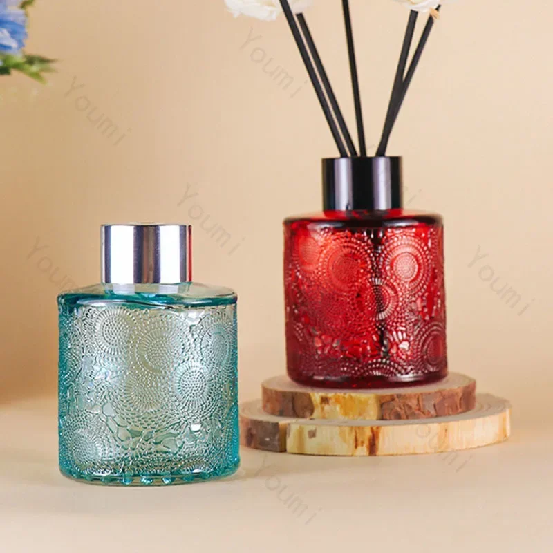 Sun Flower Relief Perfume Bottle Colorful Bathroom Modern Decor Glass Bottles Hotel Study Aromatherapy Dispenser Small Bottle 3
