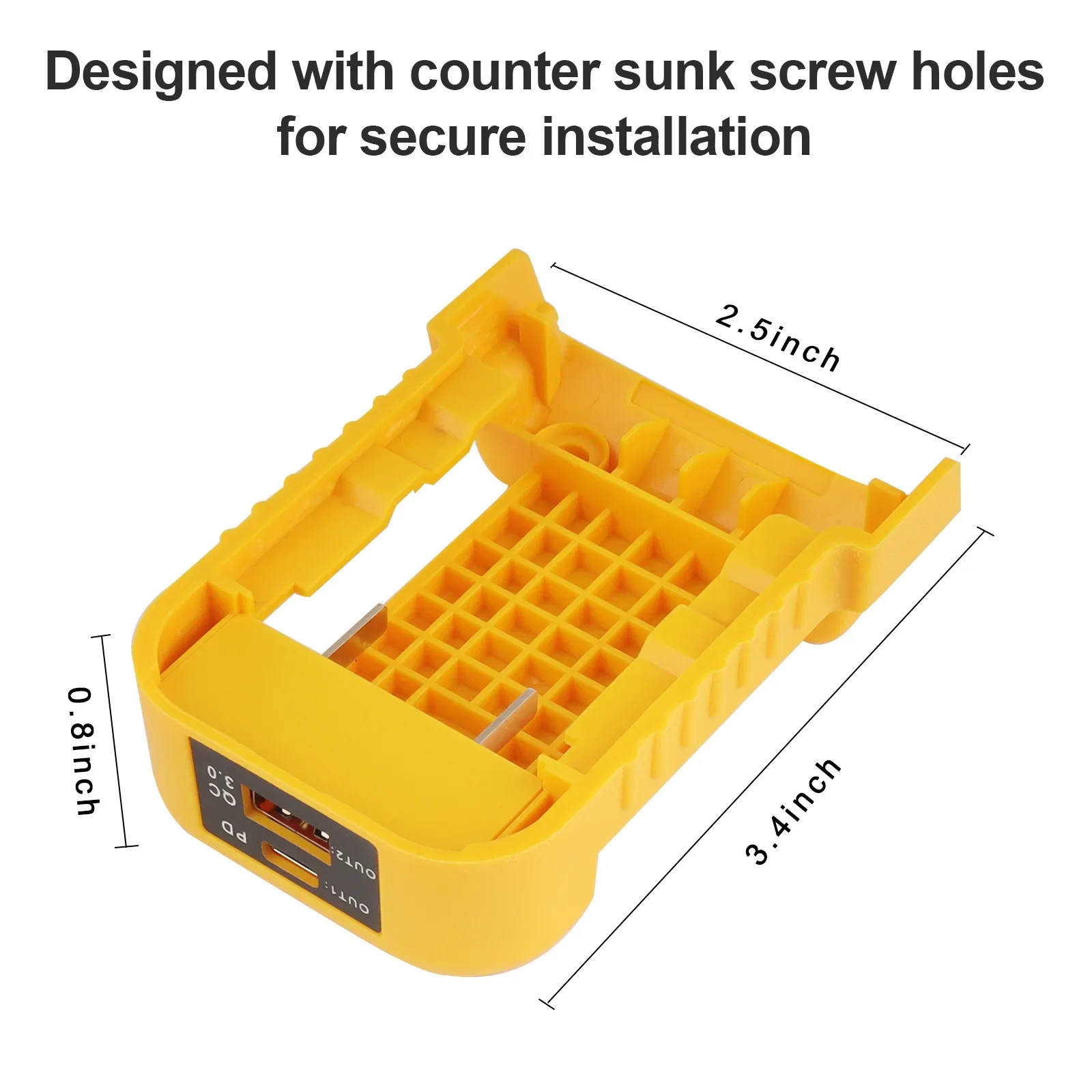 Dewalt 20V 18V DCB200 DCB202 DCB203 리튬 이온 배터리 고속 충전기 랙 어댑터 용 USB 및 Type-C 클램프 홀더 벨트 변환기