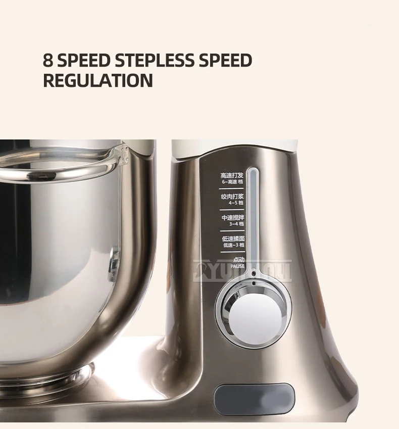 Description Picture 5 of item7L Chef Machine Professional Kitchen Food Stand Mixer Stainless Steel Electric Food Dough Mixer