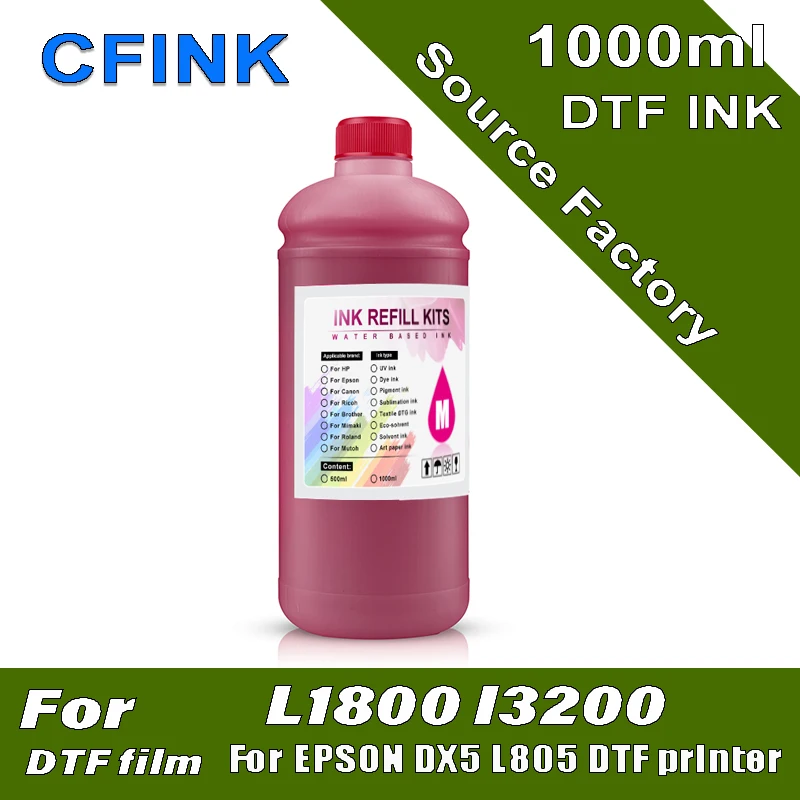 CFINK 1000ML DTF Ink Transfer film New ink for Epson L805 L800 XP600 I3200 I4720 I5113 I1600 for DTF Film