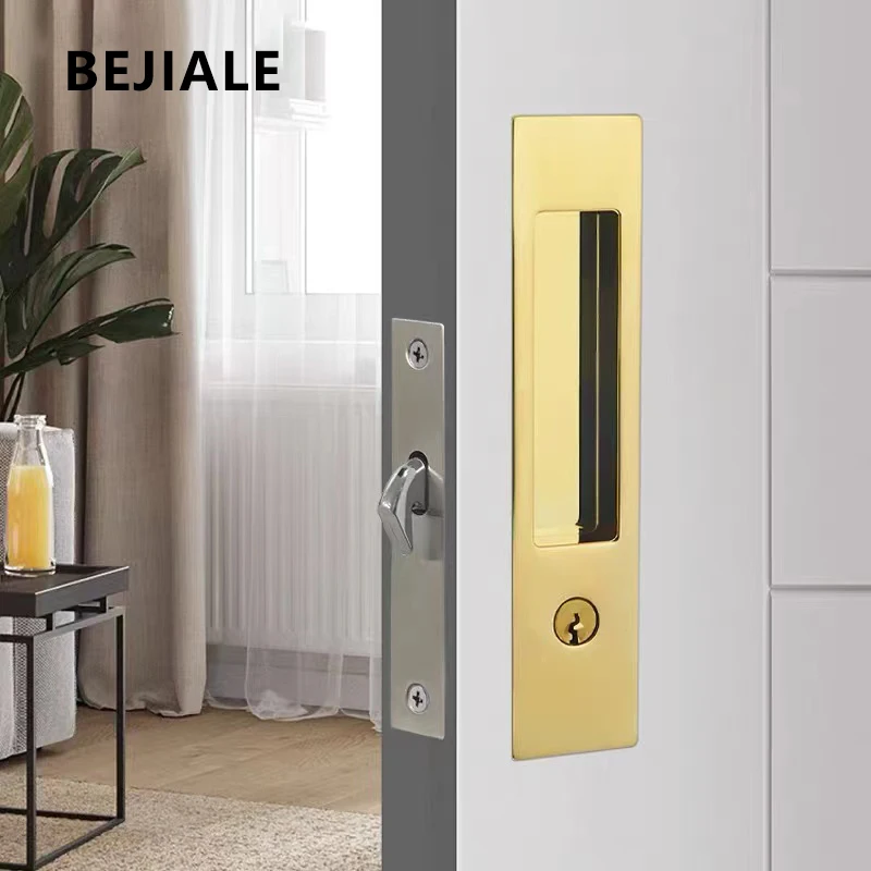 Sliding Door Lock Invisible Sliding Door Hook Lock Toilet Bathroom Wooden Kitchen Built-in