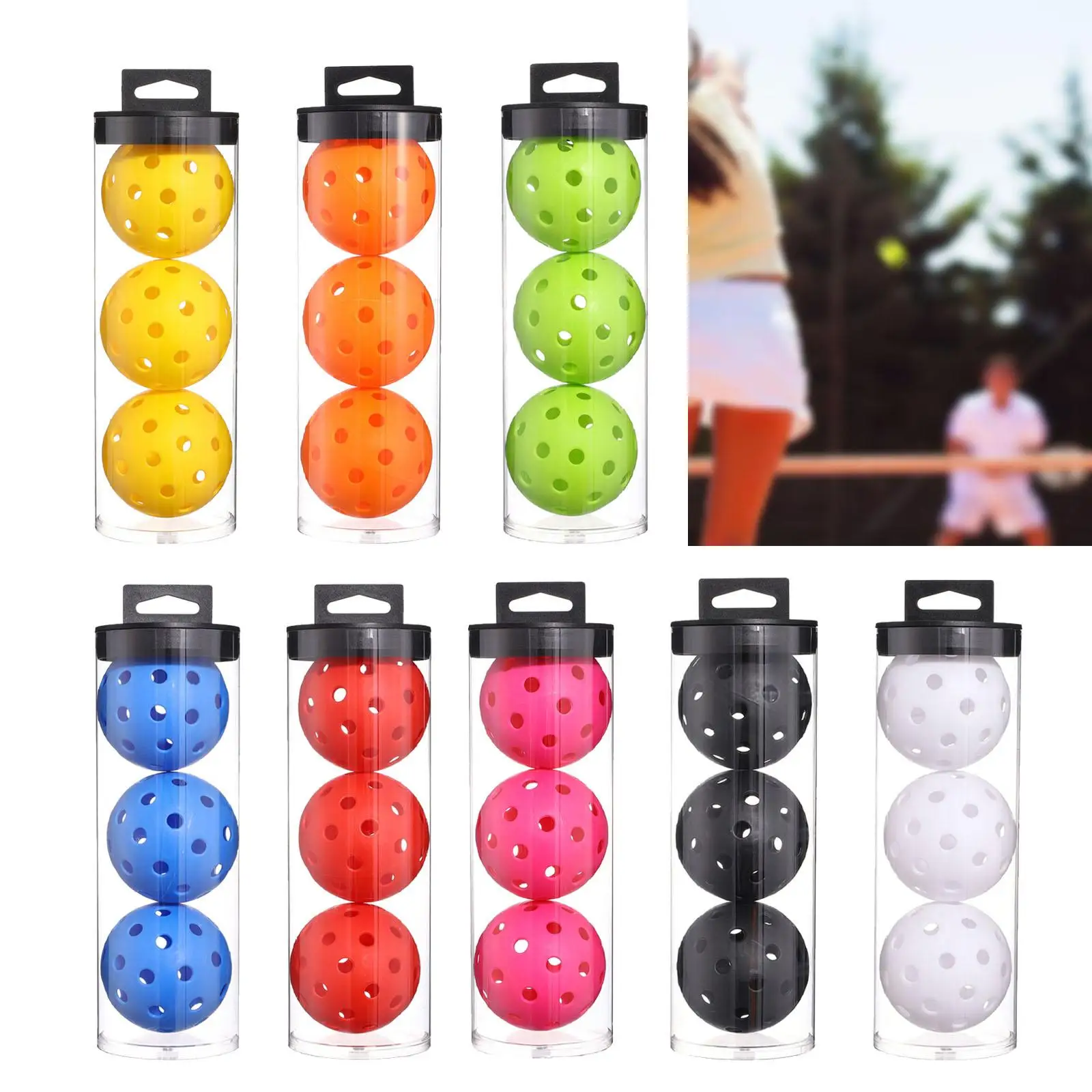 3Pcs Pickleball Ball Pickleball Accessories Practice Toy Ball for Outdoor Indoor