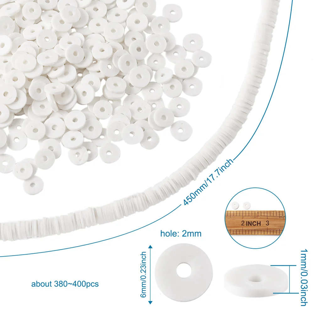 10 Strand Flat Round Handmade Polymer Clay Bead 3/4/5/6/8mm Spacers Loose Bead for jewelry DIY making bracelet necklace Decor