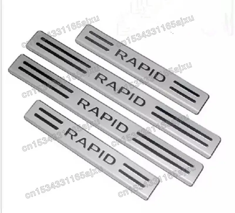 

Stainless steel Scuff Plate/Door Sill Protector Sticker Car Styling For Skoda Rapid 2013 2014 2015 2016 2017 2018