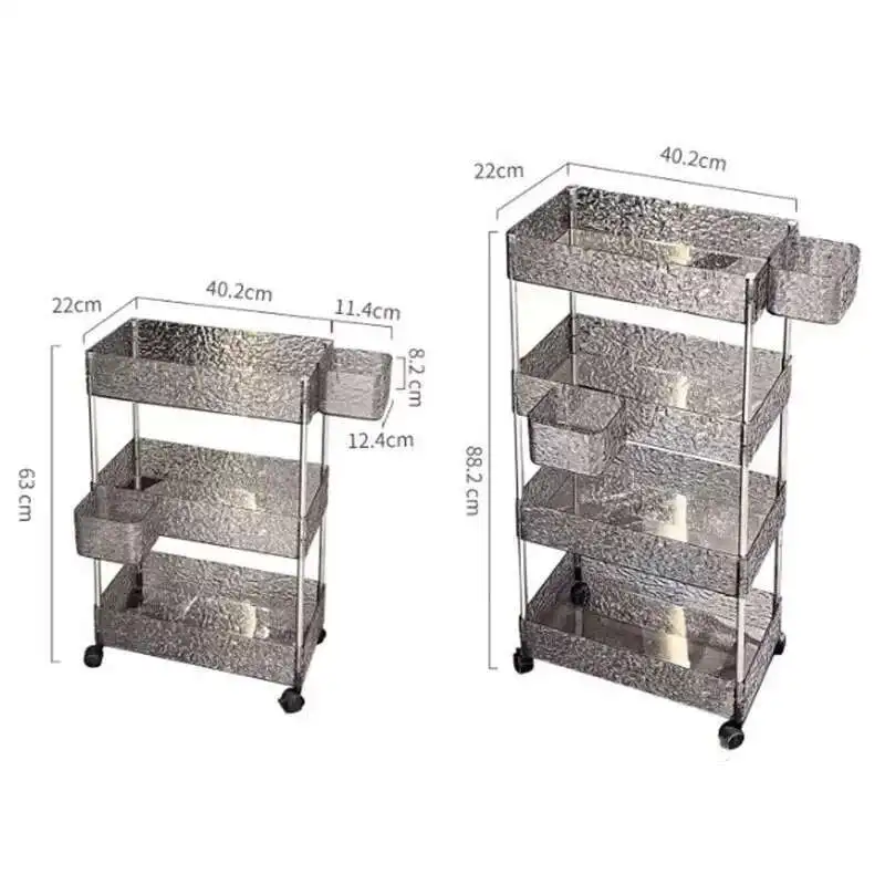 High-value Acrylic Kitchen Trolleys Home Auxiliary Cart Rack Multi-functional Snacks Cart Multi-layer Kitchen Storage Trolley