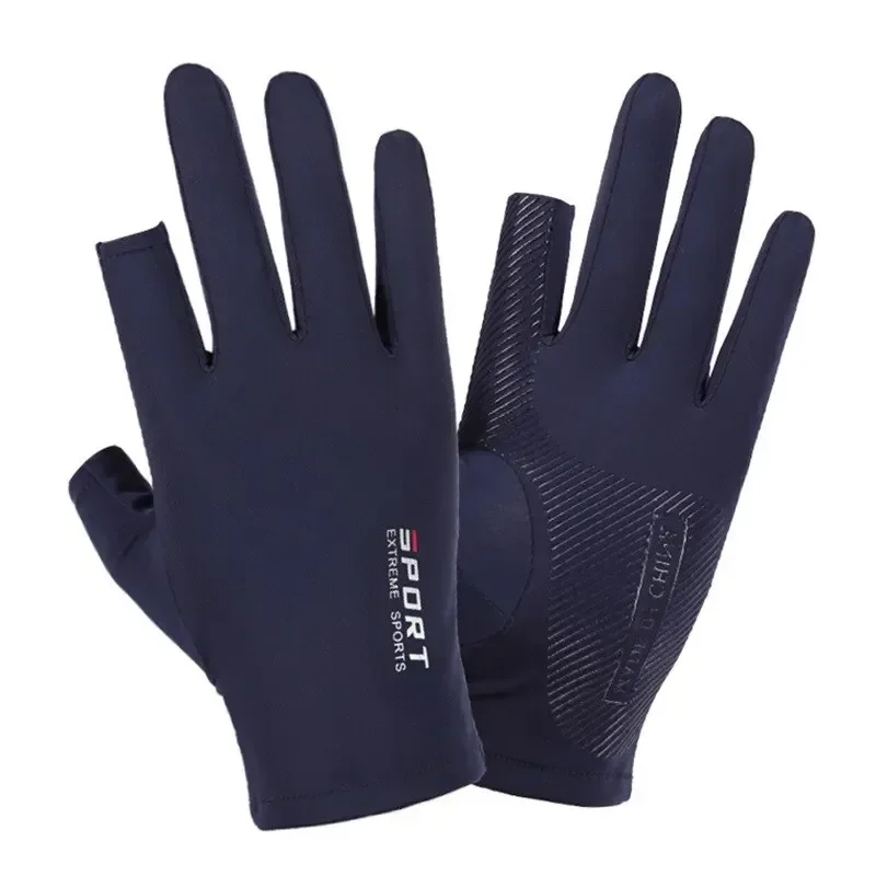 Ice Silk Halffinger Cycling Gloves for Men and Women Outdoor Sports Fitness Driving Fishing Highelastic Comfortable cycling gloves fingerless gloves fishing gloves sports gloves half finger gloves