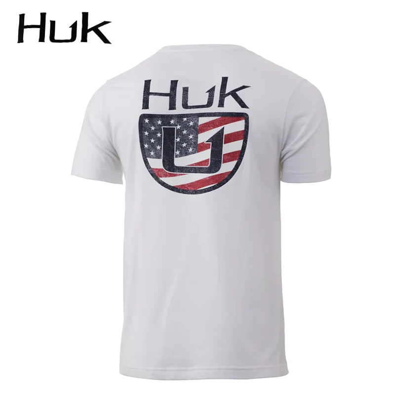 HUK-Short-Sleeve Fishing Wear Performance T-Shirt for Men, Sun