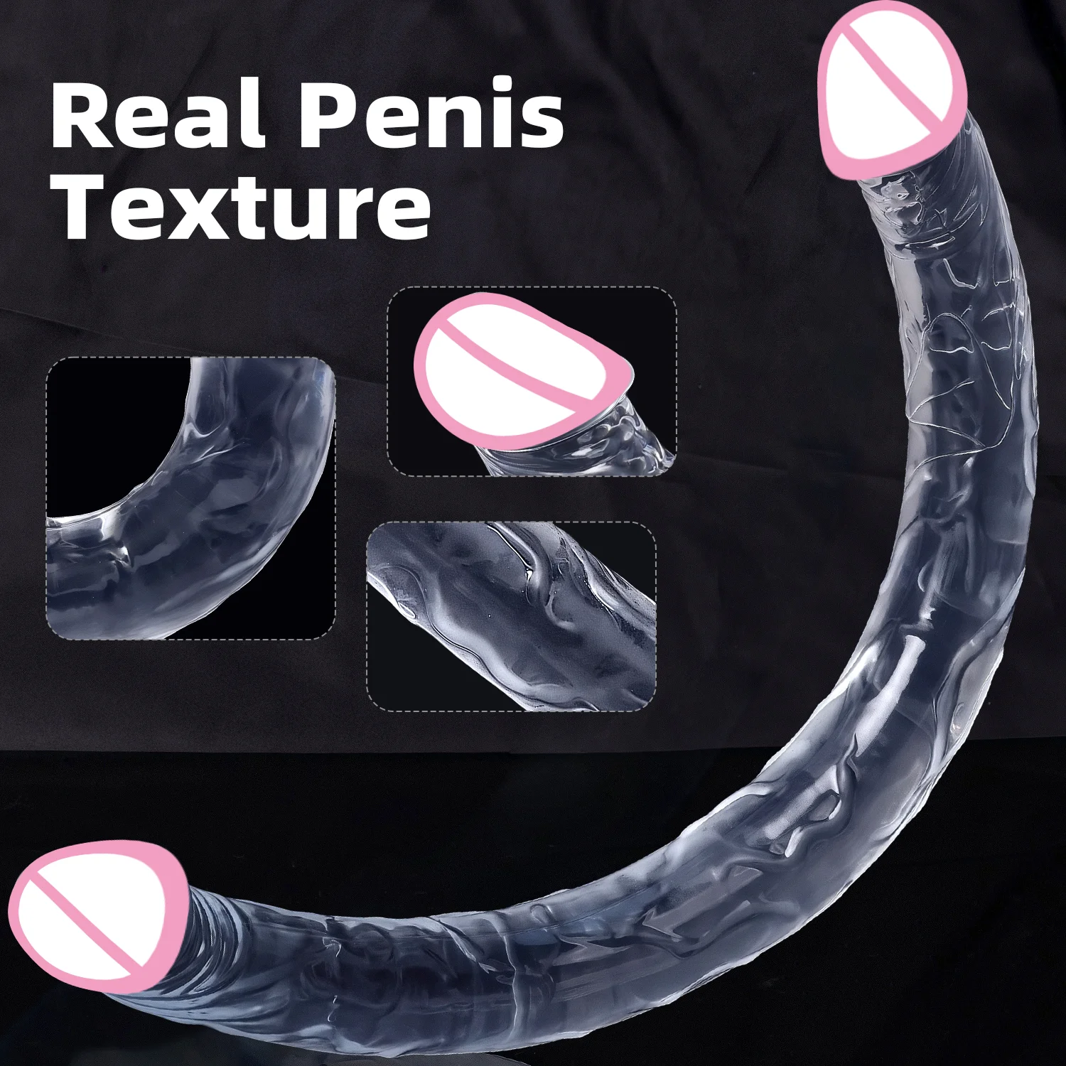 Double Headed Realistic Dildo For Couples And Lesbian Women_voghion.com