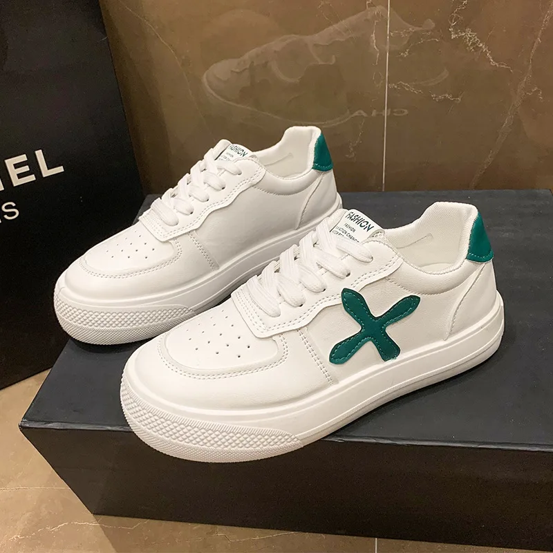 

Women Shoes Classic Retro White Skateboard Shoes Breathable Comfortable Heightening Casual Shoes Outdoor Sports Student Sneakers