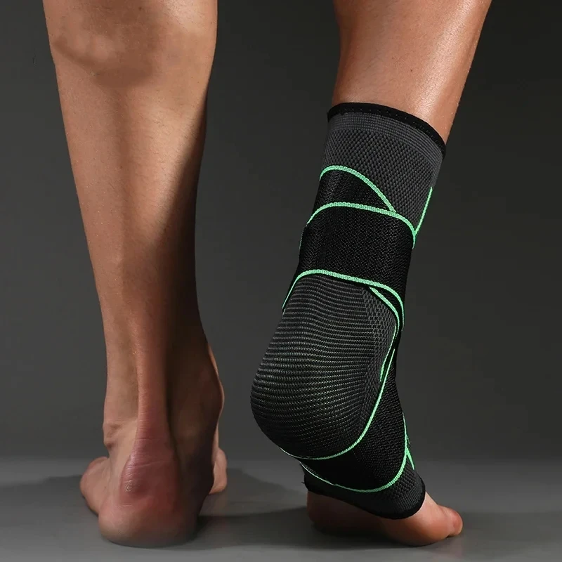 Adjustable Ankle Support Compression Ankle Brace Protector for Running Soccer Basketball Nylon Knitted Bandage Ankle Strap 3