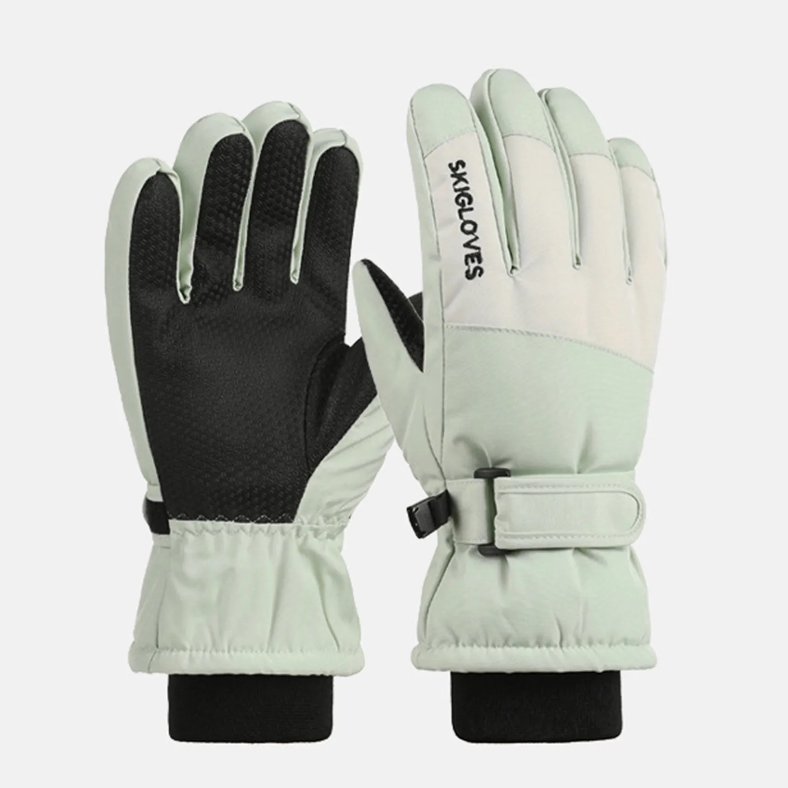 Thermal Ski Gloves Children Kids Winter Fleece Waterproof Warm Toddler Girls Soft Warm Wool Lined Full Finger Gloves перчатки