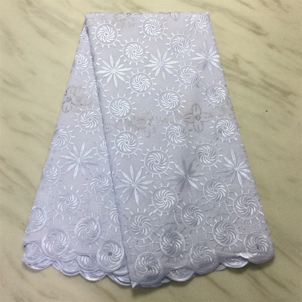 

Pure White Swiss voile lace in Switzerland embroidery African Nigerian lace fabric 2.5yards cotton fabric for party LPL20208-1