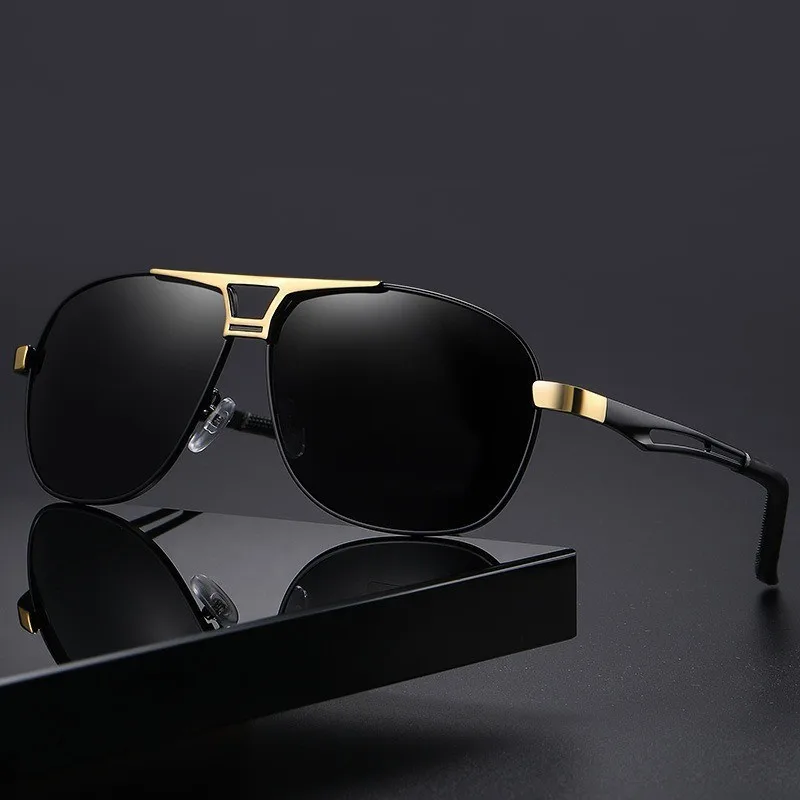 AIEYEZO Polarized Aviator Sunglasses – Vintage Round Metal Frame, UV400 Protection, Black/Grey