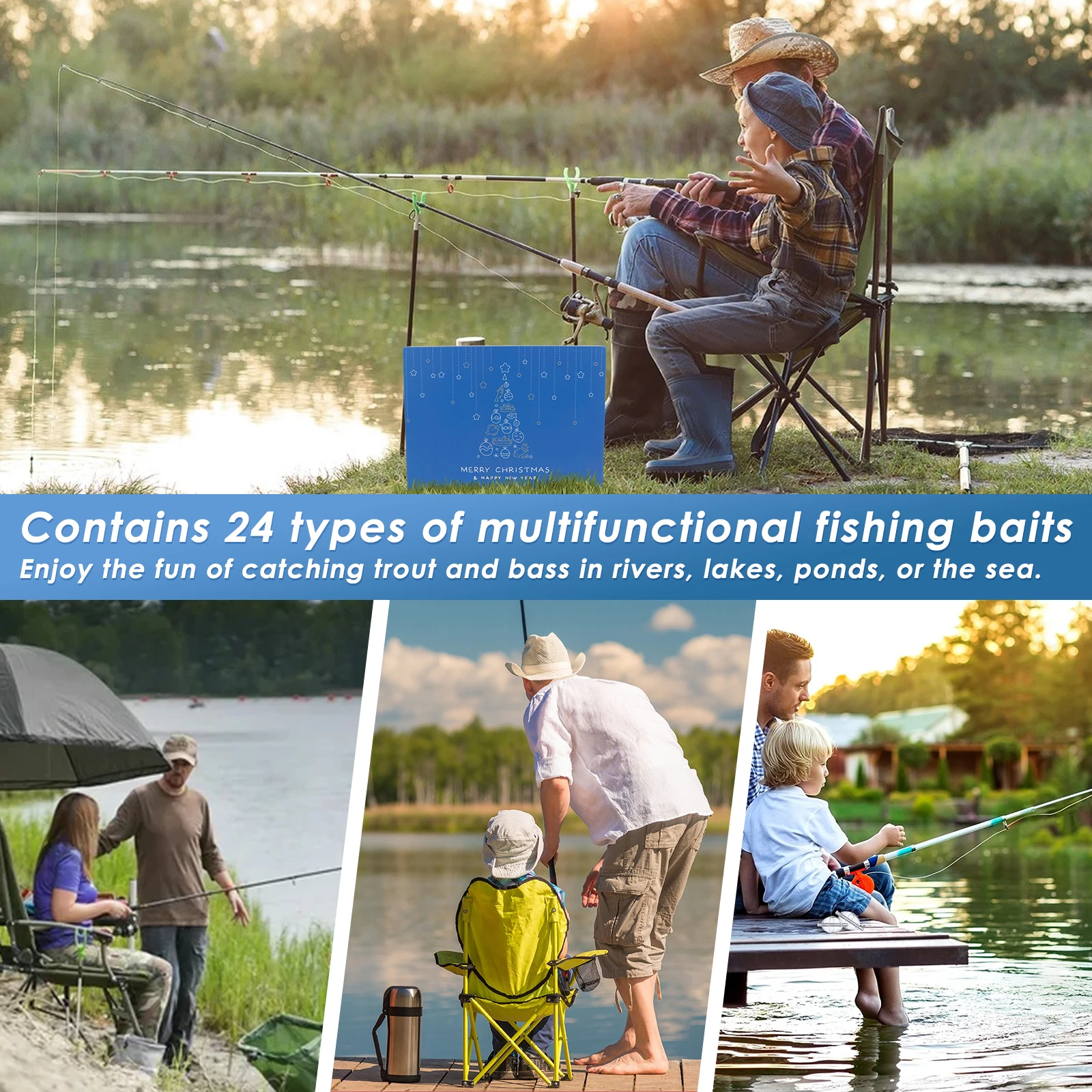 Advent Calendar Adult Fishing Advent Calendar Fishing Gifts 24 Days Christmas Countdown Tackle Lures Gifts