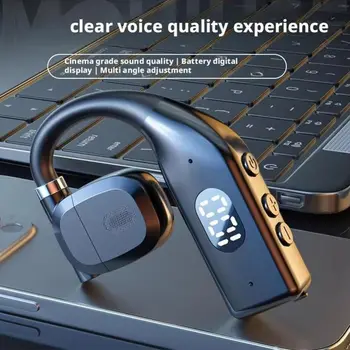 Novos Fones de Ouvido Bluetooth 5.4 Sem Fio com Design de Gancho para a Orelha e Microfone, Headset para Jogos com Redução de Ruído e Som Estéreo 1