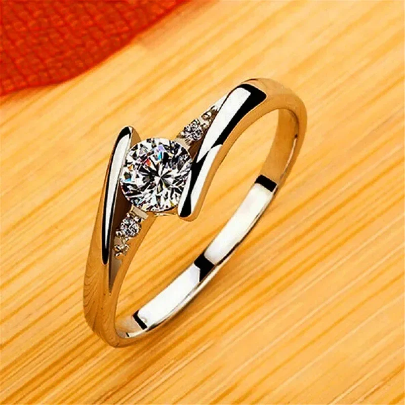 Zircon Stone Ring Wedding Jewelry Engagement Rings For Women wedding rings,round rings,silver ring,womens ring,cubic zircon ring,finger rings,jewelry rings,ring jewelry