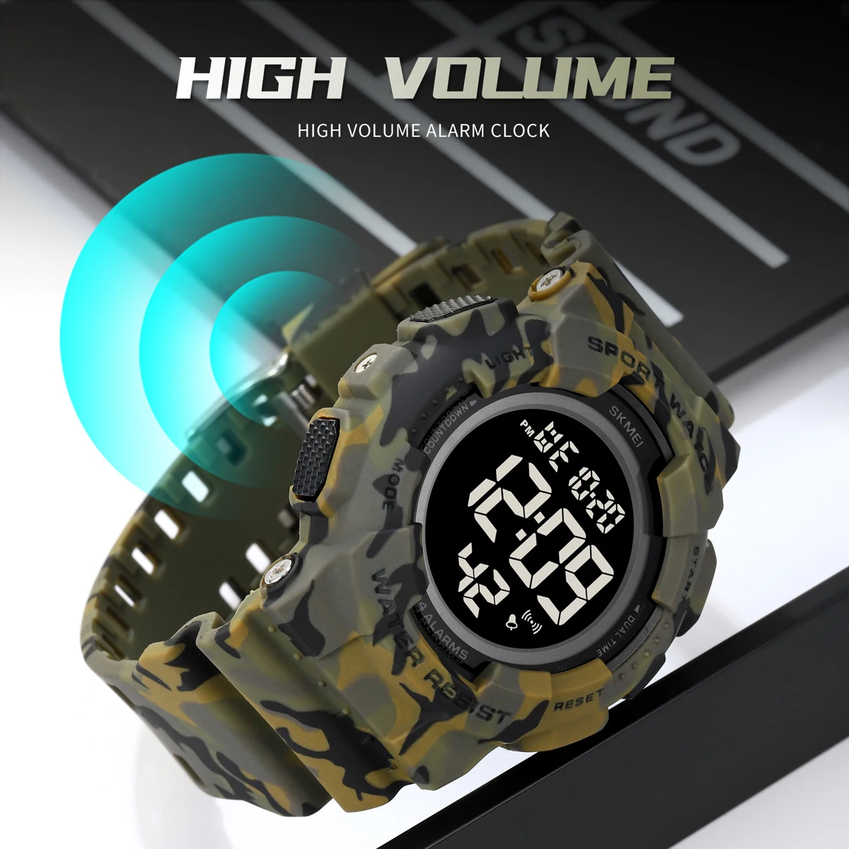 SKMEI 2081 Fashion Sport Watch For Men Military Electronic Wristwatch 2Time Stopwatch Waterproof Male Clock Relogio Masculino