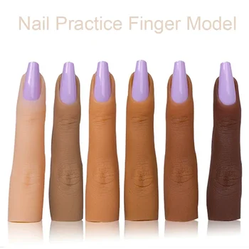 Manicure pratica modello di dito Nail Art Training mano Silicone dito falso punte per unghie naturali strumenti per Manicure Display per unghie fai da te 1