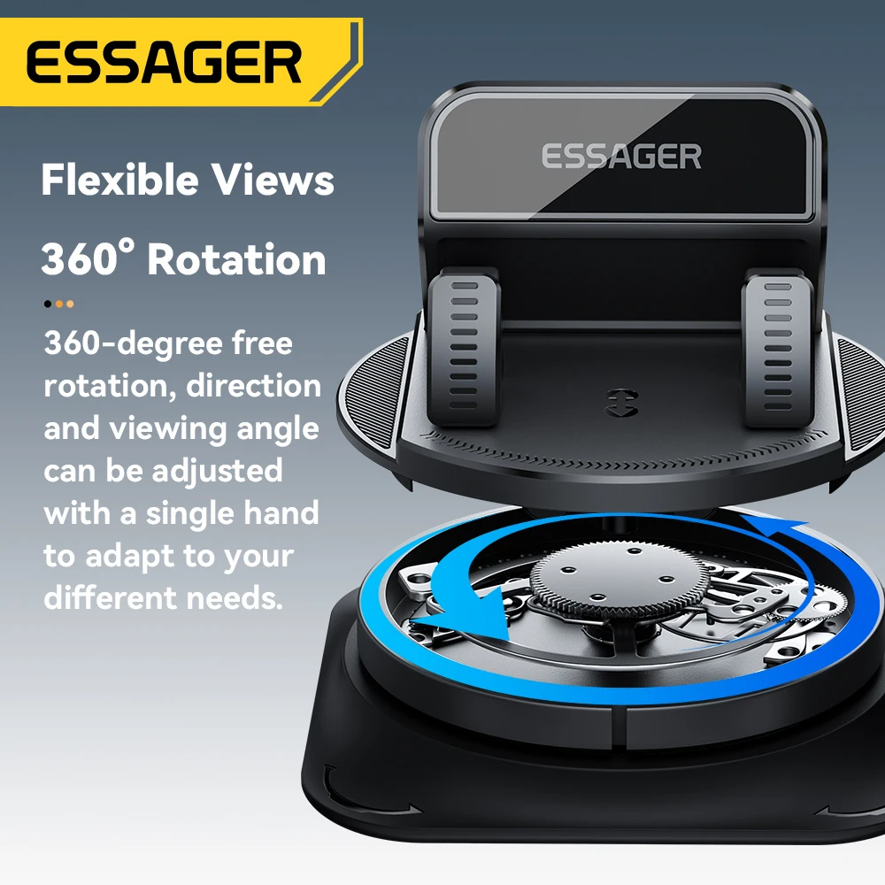 Essager Anti-slip Car Silicone Holder 360 Degree Car Dashboard Stand Cell Phone Mount For iPhone Samsung Xiaomi Huawei Universal