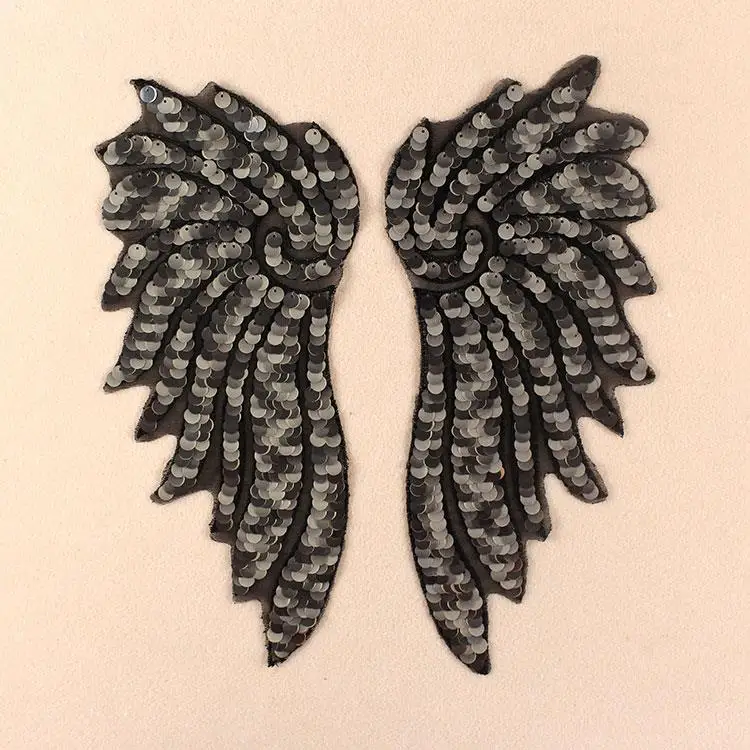 

wing Sequin Applique embroidered Patch Applique fabric clothes sequined Patches for clothing parches para la ropa