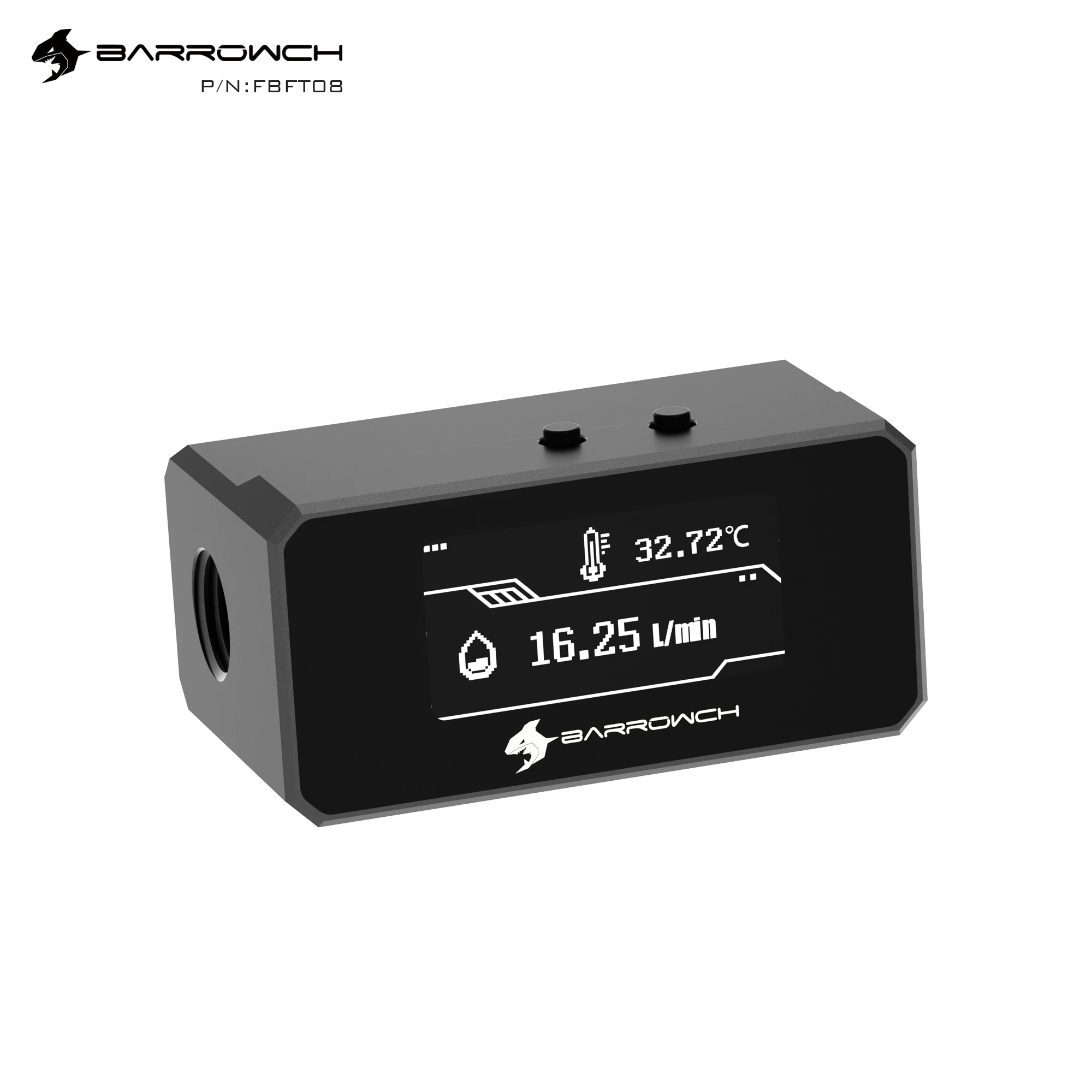 Barrowch-digital Flow Temperature Monitor pc Refrigeração a Água Protetor Inteligente Alarme Fbft08