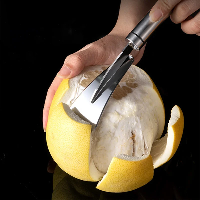 Orange Peeler Stainless Steel Orange Grapefruit Peeler Practical Fruit Opener Skinning Knife Vegetables Peeling Cutter Kitchen Supplies