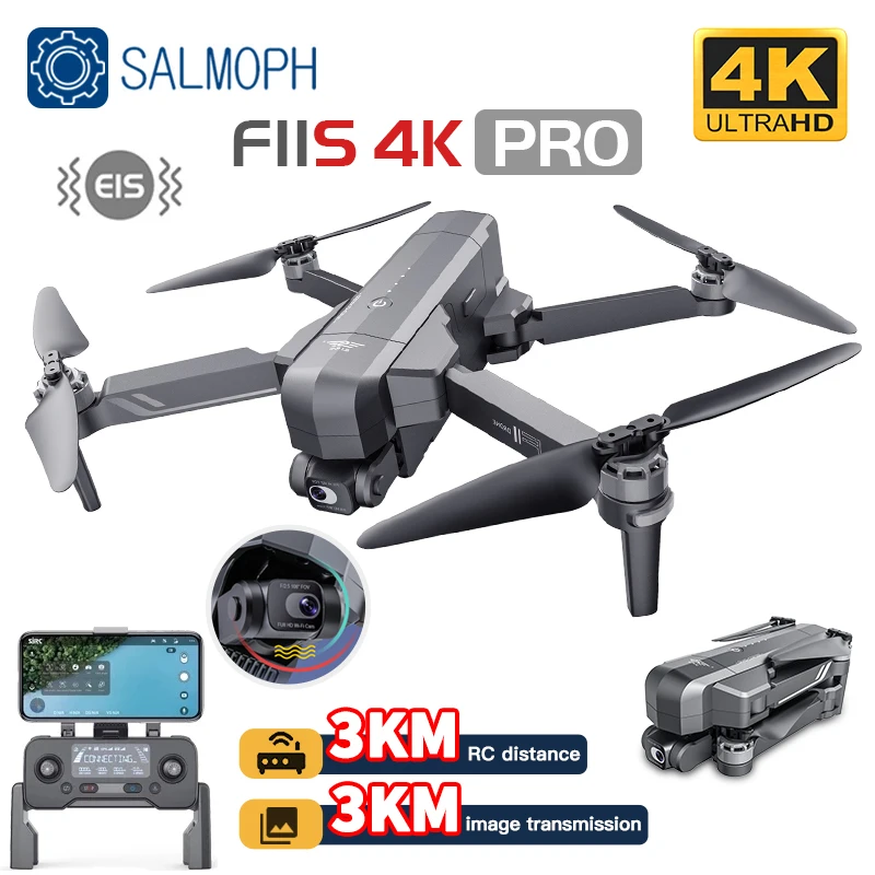 SJRC F11 / F11S 4K Pro Drone 3KM WIFI GPS EIS 2-axis Anti-Shake Gimbal FPV Brushless Quadcopter Professional RC Dron