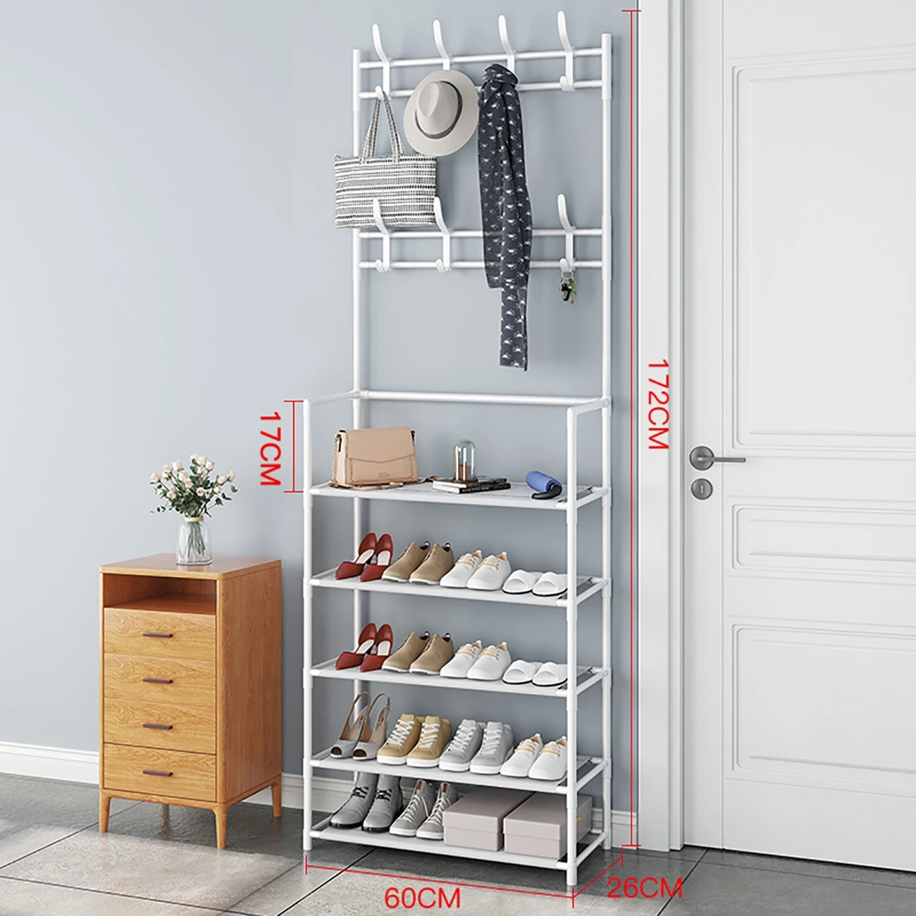 Clothes Rack Coat Rack Clothes Hanger Floor Hanger Storage Wardrobe Clothing Drying Racks Shoe Rack Bathroom Furniture Hangers