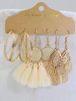 White Tassel Shell Earrings set