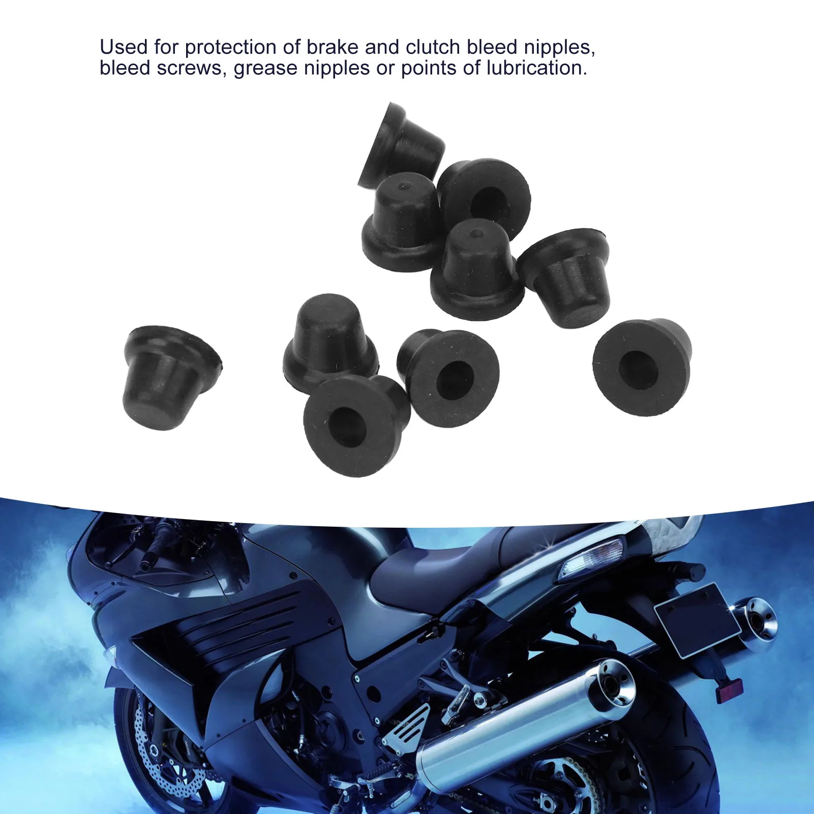 Rubber Bleed Grease Nipple Covers Wearproof Brake Bleeder Screw Caps for Cars Motor Bikes Machines Accessories 10PCS screw caps motorcycle screw caps auto accessories motorcycle accessories car accessories bolt nut covers