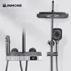 Top1 Piano Key Shower Set Gray Bathroom Digital Display Faucet Shower System Set Bathtub Hot and Cold 4 Functions Tap Shower Set 3
