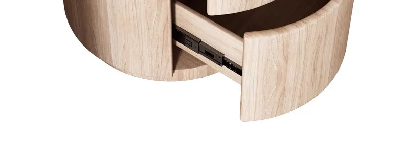 Creative Solid Wood Round Bedside Table, New Simple Modern Small Bedroom Storage Cabinet, Living Room Sofa Side Cabinet
