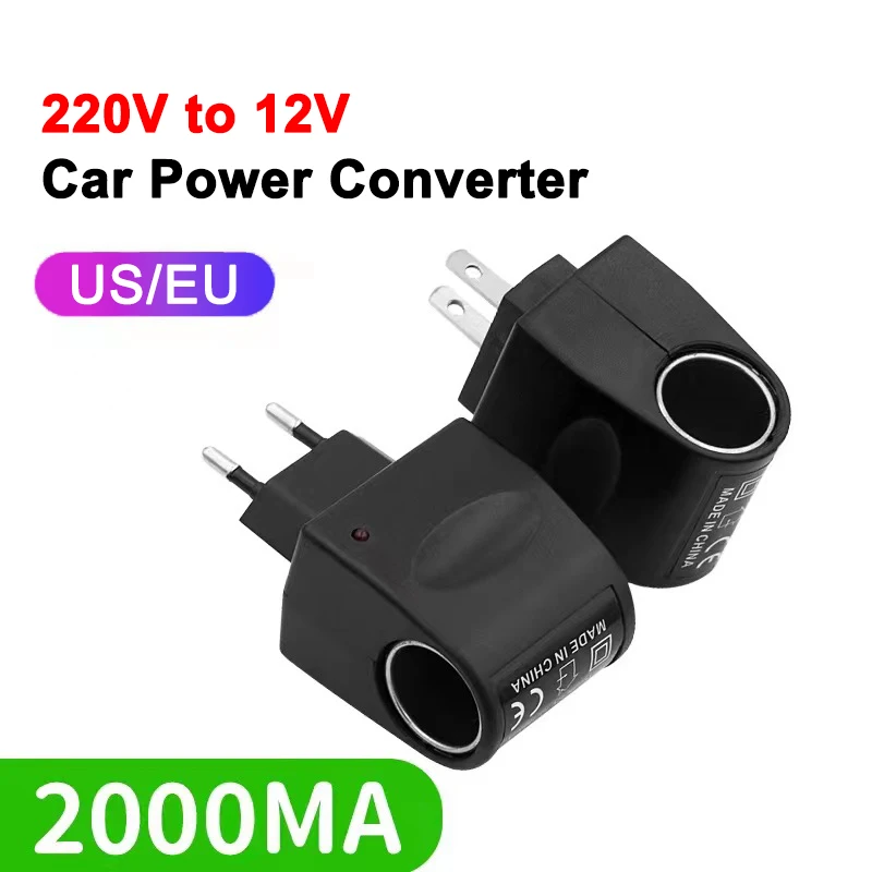 AC 220V to DC 12V Car Cigarette Lighter Charger Power Converter