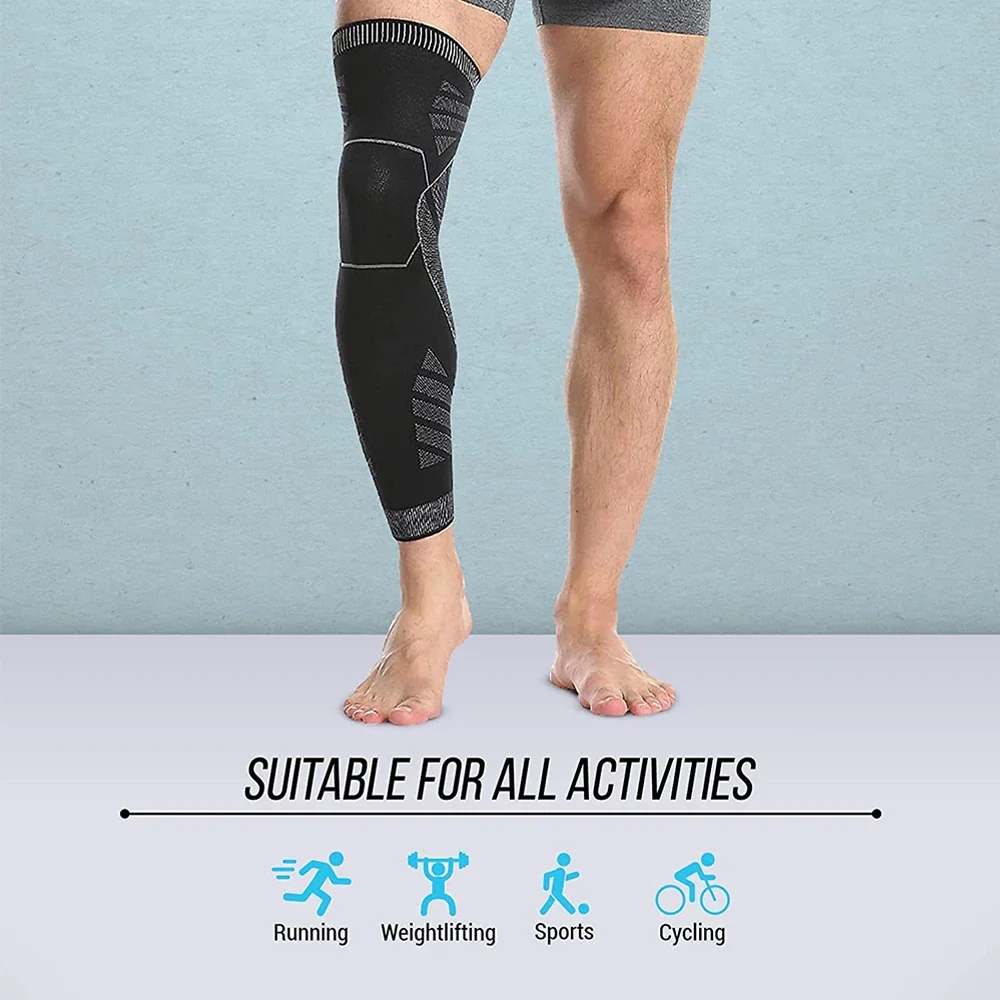 SOLO ACTFIT Manicotti a Compressione a Gamba Intera, Manicotti Gambe Ciclismo Antiscivolo, Ginocchiere a Compressione Traspiranti, Ciclismo Sport, Corsa, Pallacanestro